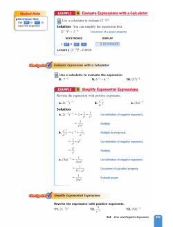 4 Evaluate Expressions with a Calculator 5 Simplify Exponential