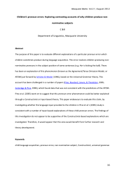 16 Children`s pronoun errors: Exploring contrasting accounts of why