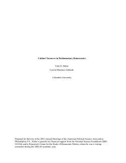 Cabinet Turnover in Parliamentary Democracies