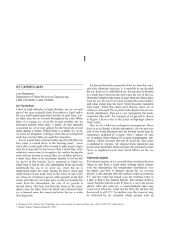 ICE COVERED LAKES Ice formation