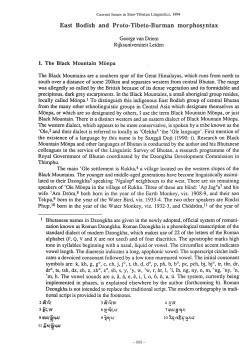 East Bodish and Proto-Tibeto-Burman morphosyntax