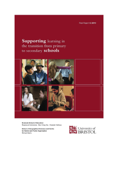 Supporting Learning in the Transition from Primary to Secondary
