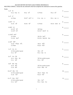 MAT1033 REVIEW SECTION 5.6(FACTORING BINOMIALS