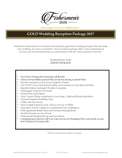 GOLD Wedding Reception Package 2017