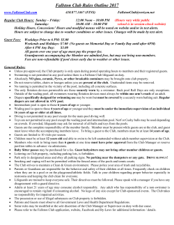 Fallston Club Rules Outline 2017