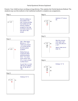 Partial Quotients Division Explained Parents: Your child has been