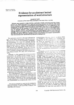 Evidence for an abstract lexical representation of word