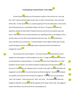 Foreshadowing in Howard Steele`s To Be a Blight Charles Dickens
