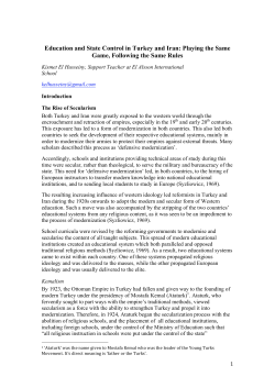 Education and State Control in Turkey and Iran: Playing the Same