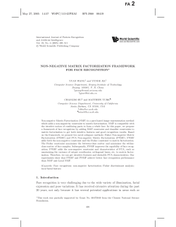 Non-Negative Matrix Factorization Framework for Face Recognition