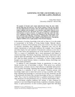 listening to the ancestors: kava and the lapita peoples