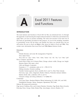 A Excel 2011 Features and Functions