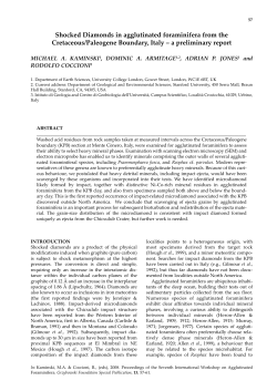 Shocked Diamonds in agglutinated foraminifera from the