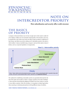 Note on Intercreditor Priority