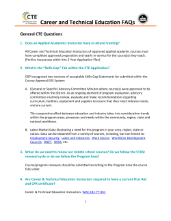 Career and Technical Education FAQs