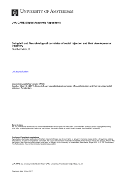 Being left out: Neurobiological correlates of social - UvA-DARE