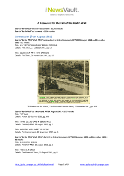 A Resource for the Fall of the Berlin Wall