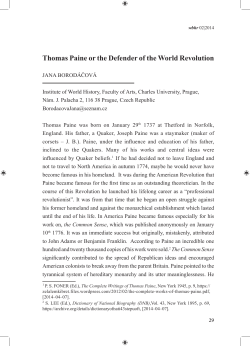 Thomas Paine or the Defender of the World Revolution