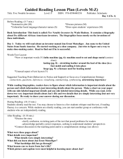 Guided Reading Lesson Plan (Levels MZ)