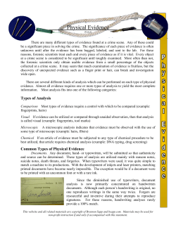 Physical Evidence - Sapp`s Instructional Websites