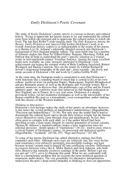 Emily Dickinson`s Poetic Covenant