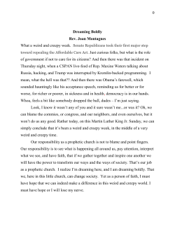 0 Dreaming Boldly Rev. Joan Montagnes of government if not to