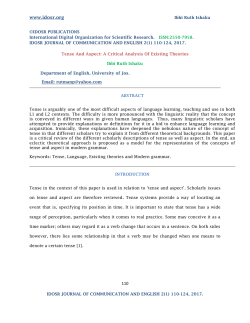 Tense And Aspect: A Critical Analysis Of Existing Theories