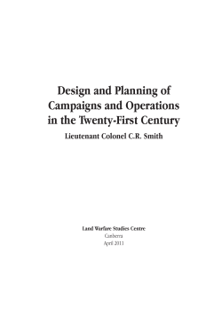 Design and Planning of Campaigns and Operations