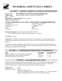 MATERIAL SAFETY DATA SHEET