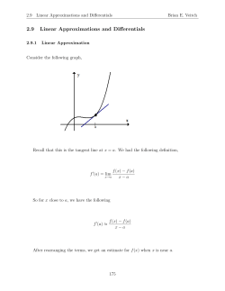 2.9 Linear Approximations and Differentials