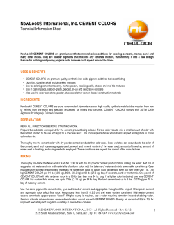 NewLook&reg; International, Inc. CEMENT COLORS