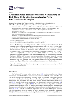 Artificial Spores: Immunoprotective Nanocoating of Red Blood Cells