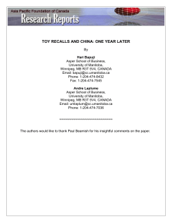 toy recalls and china: one year later