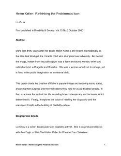 Helen Keller: Rethinking the Problematic Icon
