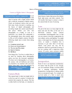 Camera Body Lens Juxtaposition