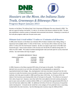 Hoosiers on the Move, the Indiana State Trails, Greenways