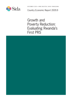 growth and Poverty reduction: evaluating rwanda`s First Prs