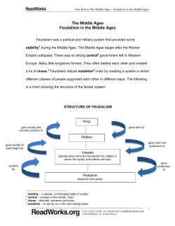 The Middle Ages Feudalism in the Middle Ages - Tri