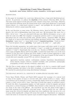 Quantifying Count/Mass Elasticity - University of Arizona Linguistics