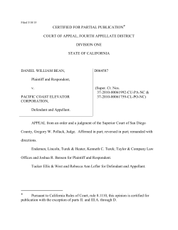 CERTIFIED FOR PARTIAL PUBLICATION* COURT OF APPEAL