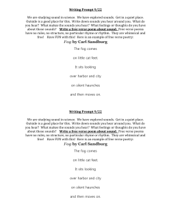 Fog by Carl Sandburg Fog by Carl Sandburg