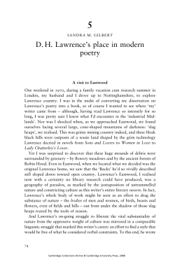 Sandra Gilbert`s chapter on DHL`s poetry