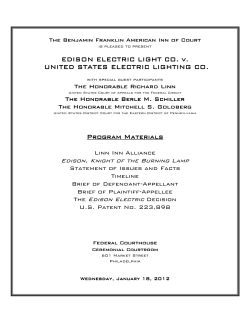 EDISON ELECTRIC LIGHT CO. v. EDISON ELECTRIC LIGHT CO. v