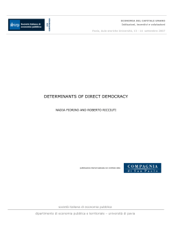 determinants of direct democracy - Societ&agrave; Italiana di Economia