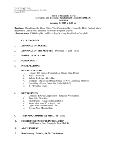 AGENDA January 10, 2017 at 6:00 pm Members: Chair