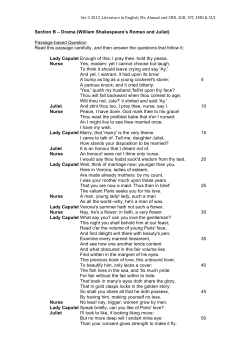 Section B &ndash; Drama (William Shakespeare`s Romeo and Juliet