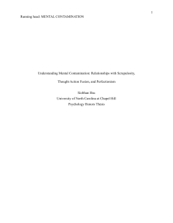 1 Running head: MENTAL CONTAMINATION Understanding Mental