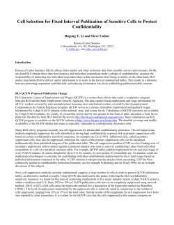 Cell Selection for Fixed Interval Publication of Sensitive Cells to