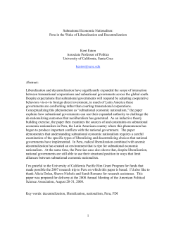 1 Subnational Economic Nationalism: Peru in the Wake of