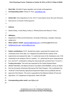 Gene Regulation by the AGL15 transcription factor Reveals